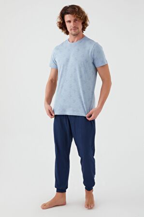 Arnetta 2504 Palm Tree Erkek Kısa Kol Pijama Takım