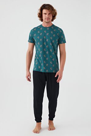 Arnetta 2504 Palm Tree Erkek Kısa Kol Pijama Takım