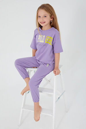 1418 Sea Blue Kız Çocuk Kısa Kol Pijama Takım