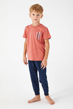 Roly Poly 3019 Garson Afterwave Erkek Çocuk Kısa Kol Pijama Takım