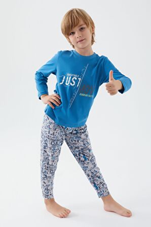 Roly Poly 3049 Move Running Faster Erkek Çocuk Kısa Kol Pijama Takım