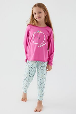 Roly Poly 3063 Garson Pomme Apple Kız Çocuk Uzun Kol Pijama Takım