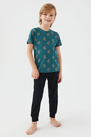 Arnetta 2504 Garson Parrot Erkek Çocuk Kısa Kol Pijama Takım