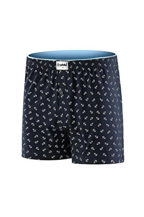 Yıldız 43 Erkek Çapa Desenli Penye Havlu Bel Rahat Düğmeli Boxer