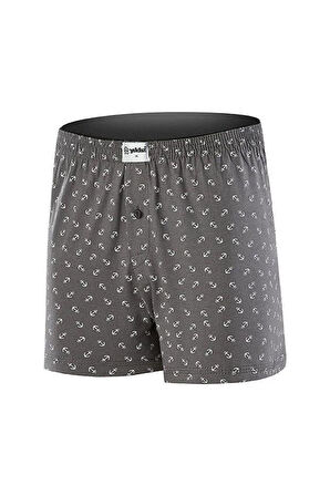 Yıldız 43 Erkek Çapa Desenli Penye Havlu Bel Rahat Düğmeli Boxer