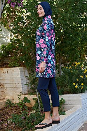 Ruko Maio 23147-12 Kadın Balıkçı Yaka Tam Tesettür Mayo