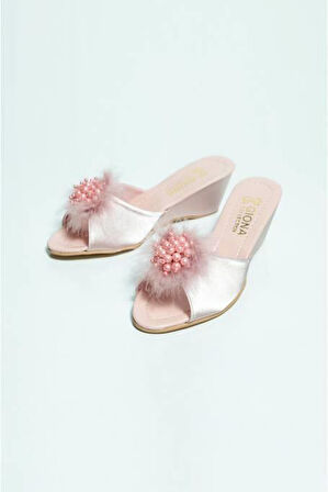 Giona 105 Kadın Dolgu Topuklu Gelin Çeyiz Terliği