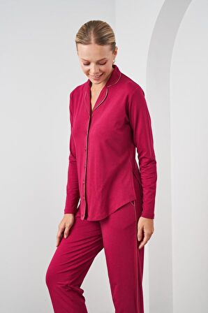 Pjs 24529 Kadın Düğmeli Pijama Takım