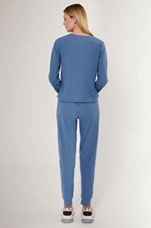 Pierre Cardin 8749 Embroidered Kadın Uzun Kol Pijama Takım