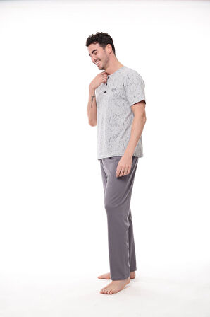 Pijadore Erkek 1403 Erkek Kısa Kollu Desenli Pijama Takım