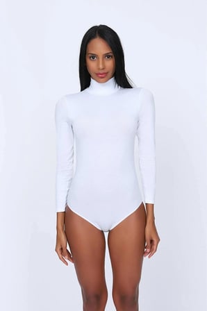 Goldoremi 4055 Kadın Pamuklu Uzun Kollu Balıkçı Yaka Bodysuit Atlet