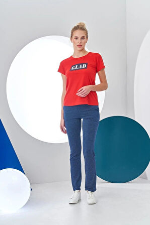 Pjs Kadın Glad Baskılı Kısa Kollu Spor Pijama Takım