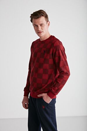 U.S Polo Assn 18713 Erkek Bordo Yuvarlak Yaka Pijama Takımı