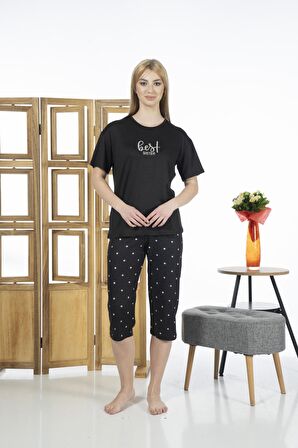 Estiva 24063 Kadın Kısa Kollu Kapri Pijama Takım