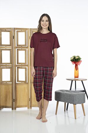 Estiva 24064 Kadın Kısa Kol Kapri Pijama Takım