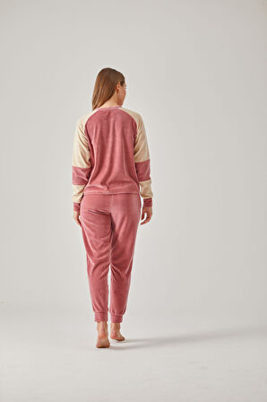 Pamuk Pamuk 24123 Parçalı Kadife Kadın Pijama Takımı