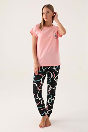 Roly Poly 3399 Cute Kadın Kısa Kol Pijama Takımı