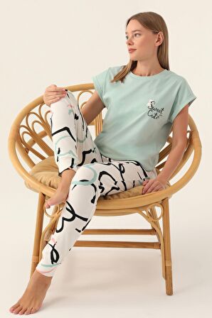 Roly Poly 3399 Cute Kadın Kısa Kol Pijama Takımı