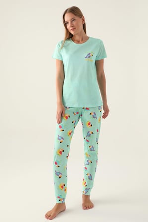 Roly Poly 3403 Callım Kadın Kısa Kol Pijama Takımı