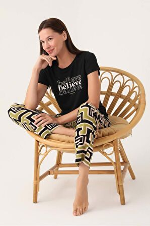 Pierre Cardin 8817 Believe Kadın Kısa Kol Pijama Takımı