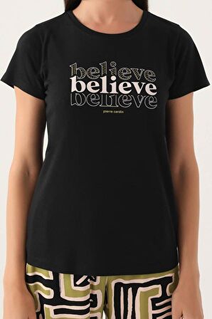 Pierre Cardin 8817 Believe Kadın Kısa Kol Pijama Takımı