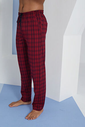 Kly 194 Erkek Ekose Tek Pijama Pantolon