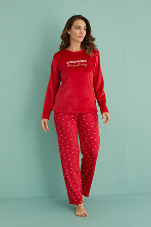 Gd Goldoremi 13309-3 Kadın Stronger Kadife Uzun Pijama Takım