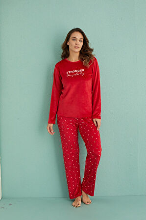 Gd Goldoremi 13309-3 Kadın Stronger Kadife Uzun Pijama Takım