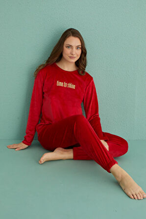 Gd Goldoremi 13164-20 Kadın Time To Shine Kadife Pijama Takım