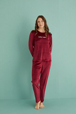 Gd Goldoremi 13166-12 Kadın Ladles Night Kadife Pijama Takım