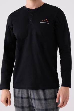 Arnetta 3152 Erkek Uzun Kol Düğmeli Pijama Takım