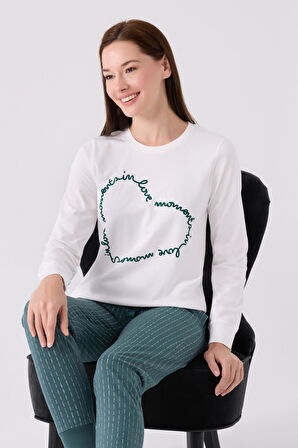 Arnetta 3050 Kadın Love Uzun Kol Pijama Takım