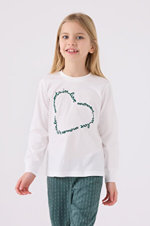 Arnetta 3050 Kız Çocuk Love Uzun Kol Pijama Takım