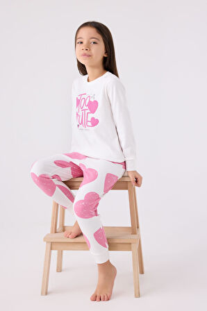 Roly Poly 3471 Garson Kız Çocuk Krem Uzun Kol Pijama Takım