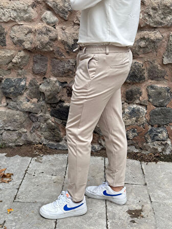 Gd Goldoremi 6649 Erkek Likralı Slim Fit Beli Lastikli İpli Çelik Kumaş Rahat Jogger