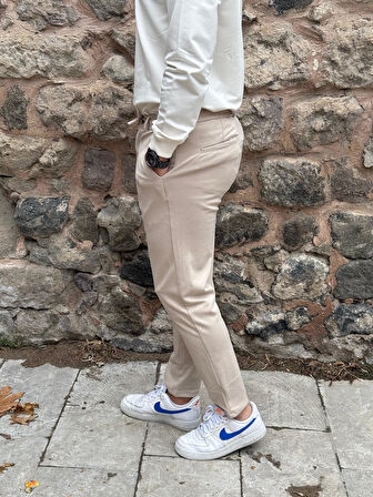 Gd Goldoremi 6649 Erkek Likralı Slim Fit Beli Lastikli İpli Çelik Kumaş Rahat Jogger