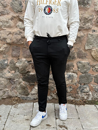 Gd Goldoremi 6649 Erkek Likralı Slim Fit Beli Lastikli İpli Çelik Kumaş Rahat Jogger