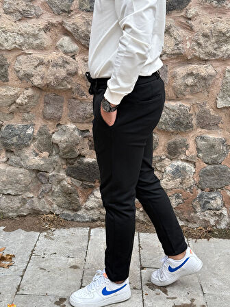 Gd Goldoremi 6649 Erkek Likralı Slim Fit Beli Lastikli İpli Çelik Kumaş Rahat Jogger