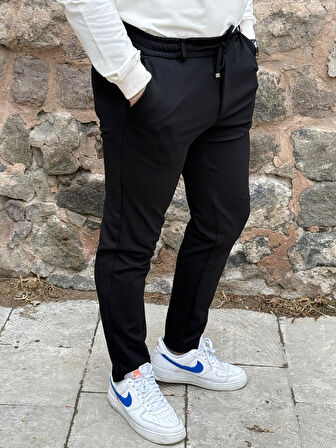 Gd Goldoremi Erkek Slim Fit Beli Lastikli İpli Fermuarlı Likralı Ascoli Kumaş Rahat Jogger