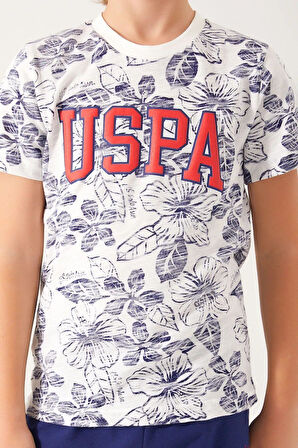 U.S. Polo Assn 1356 Garson Flowered Details Erkek Çocuk Bermuda Takım
