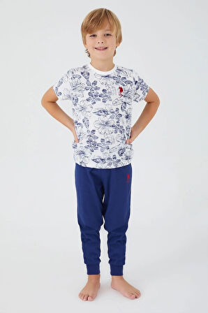 U.S. Polo Assn. 1358 Garson Flowered Erkek Çocuk Kısa Kol Pijama Takım