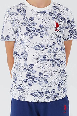U.S. Polo Assn. 1358 Garson Flowered Erkek Çocuk Kısa Kol Pijama Takım