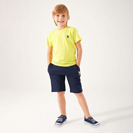 U.S. Polo Assn. 1354 Erkek Çocuk Live Naturals Limon Bermuda Takımı