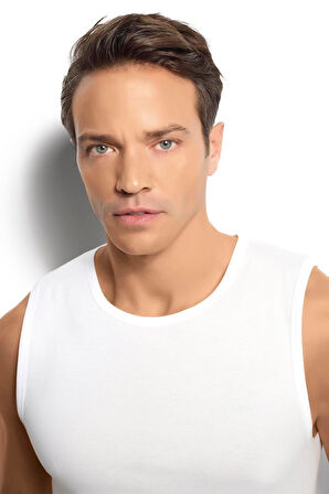 Jiber 126 1 Adet Erkek Pamuklu Beyaz Sıfır Kol Atlet