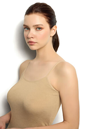 Jiber Kadın Likralı Pamuklu İp Askılı Atlet