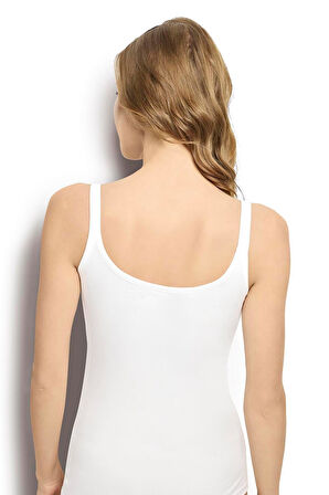 Jiber 528 Kadın Pamuklu Likralı Kalın Geniş Askılı Atlet