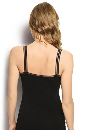 Jiber 553 Daria Kadın Pamuklu Likralı V Yaka İp Askılı Yumuşak Atlet