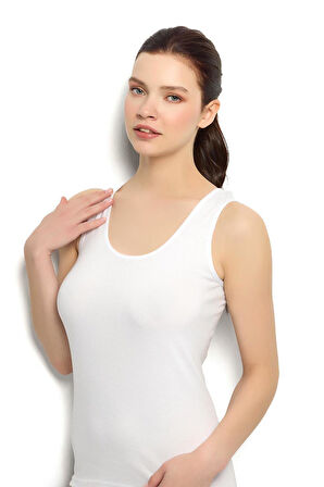 Jiber 584 Kadın Ribana Kumaş Pamuklu Kalın Askılı Atlet