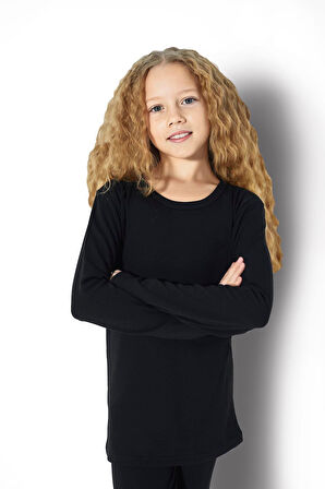 Jiber 903 Unisex Çocuk Likralı Bisiklet Yaka Uzun Kollu Termal İçlik Üst