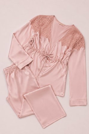 Pierre Cardin Premium Kadın Kutulu Saten 6'lı Gelin Pijama Gecelik Şort Çeyiz Seti